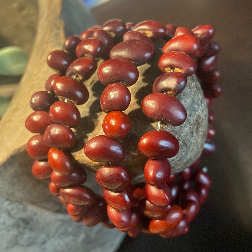 Garnet colored wrap bracelet